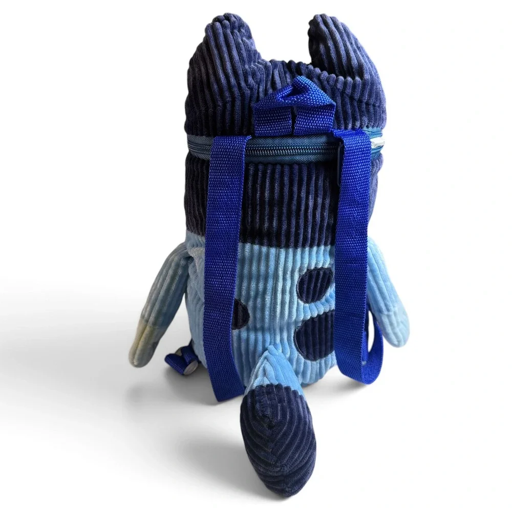 Bluey Corduroy Plush Backpack Blue Character Bag Small Zippered 12 Inch